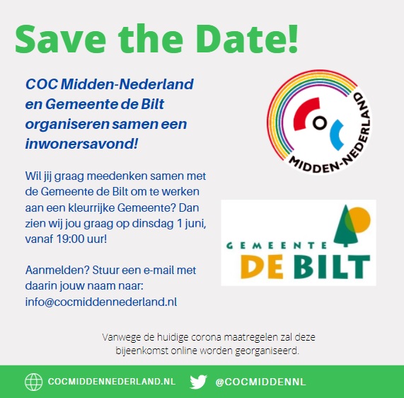 savethedatedebiltjpg bij COC Midden-Nederland
